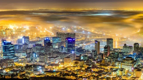 Autumn Mist over Cape Town city